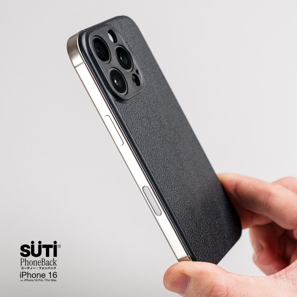 Suti(Süti) phone back iPhone16pro シリコン黒 送料無料】Suti PhoneBack for iPhone 16
