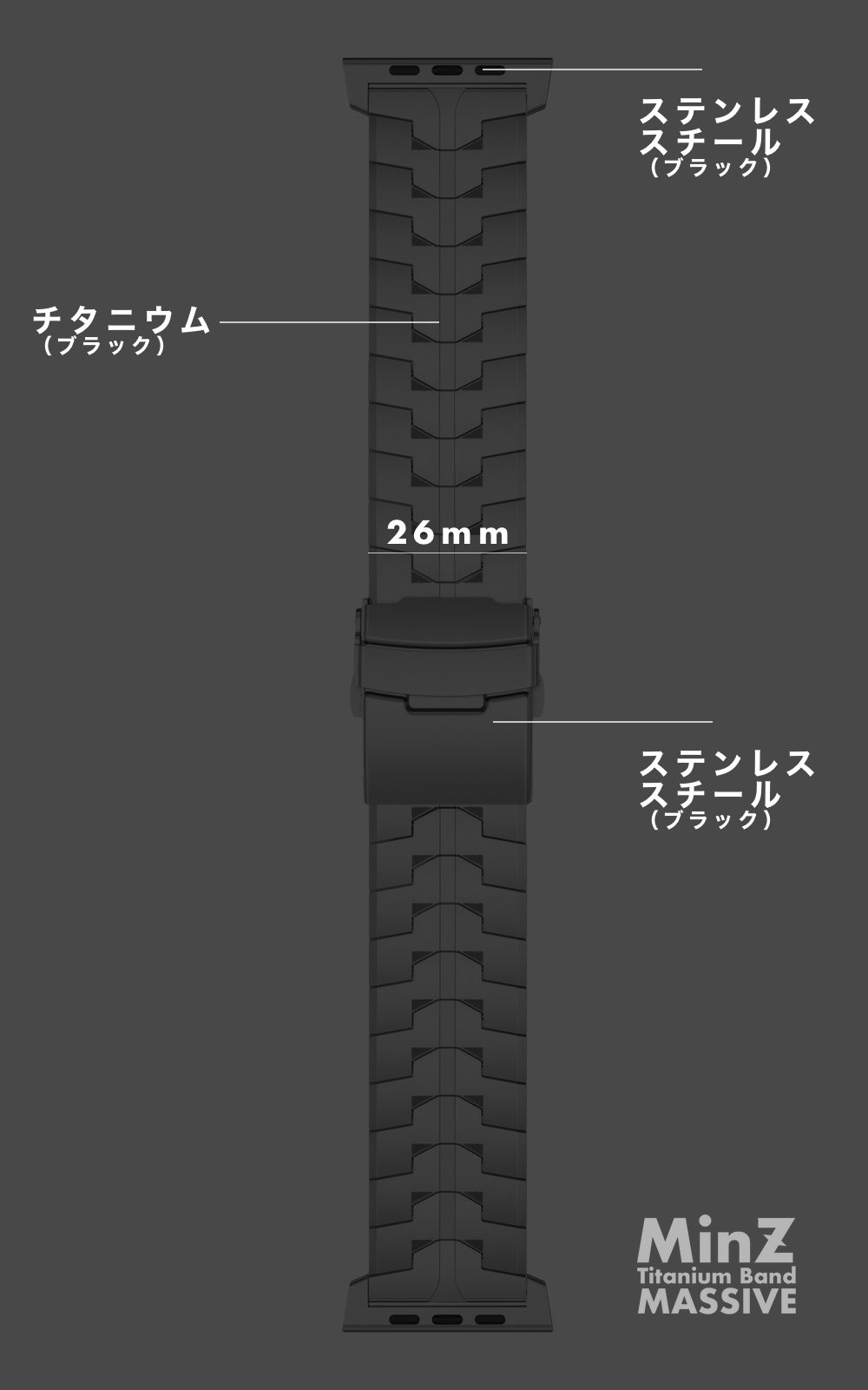 送料無料】MinZ Titanium Band MASSIVE