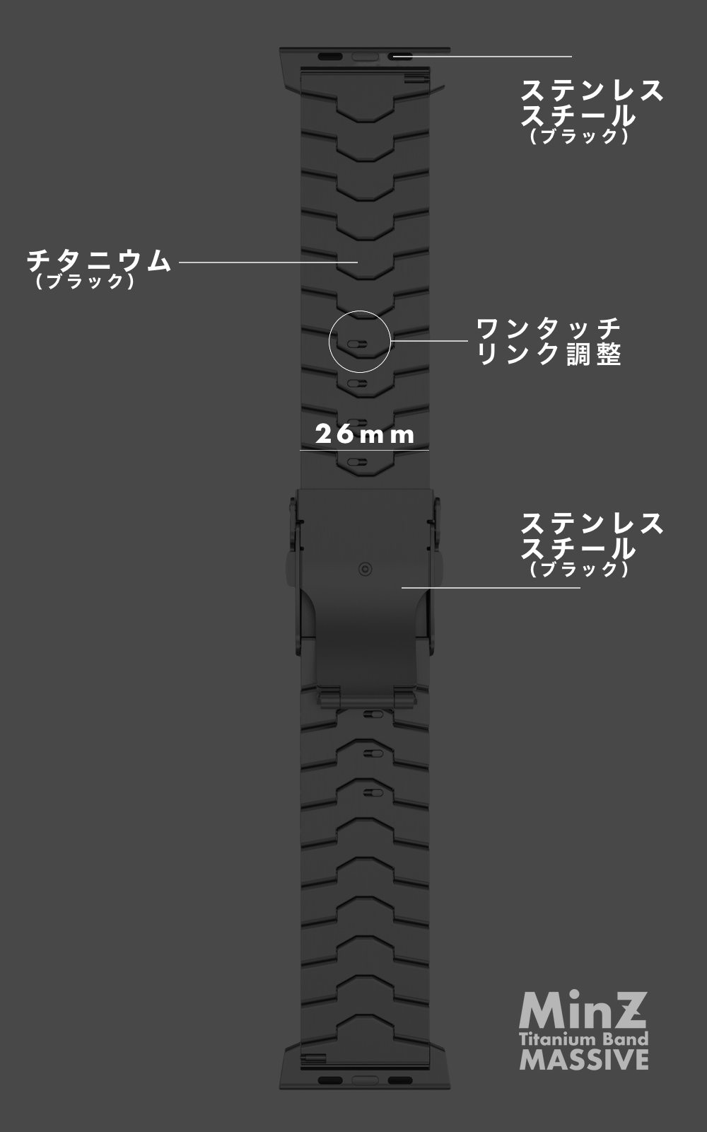 送料無料】MinZ Titanium Band MASSIVE